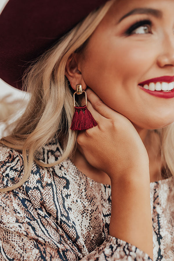 Pause For Perfection Earrings In Wine