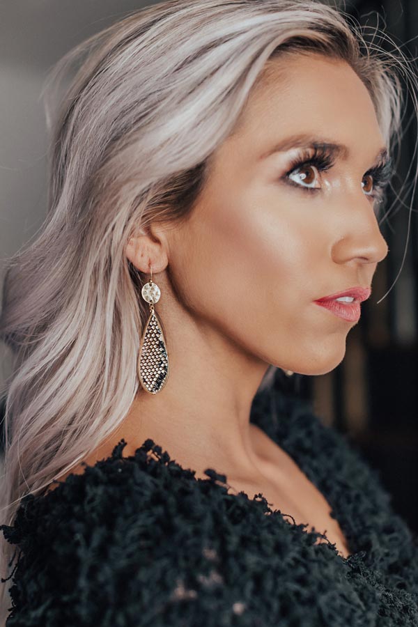 Big Finale Snake Print Earrings