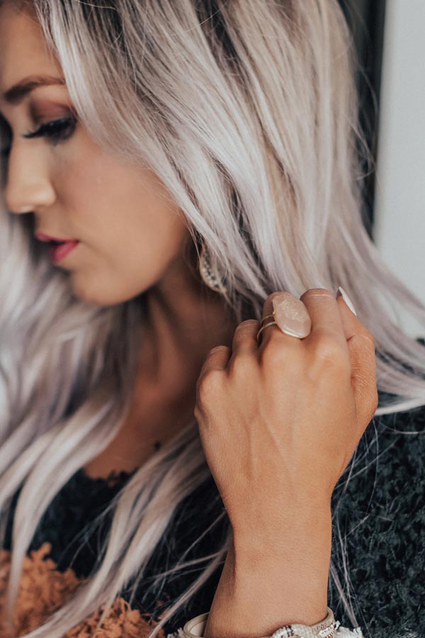 Malibu Bliss Semi Precious Ring In Blush