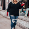 Swiss Flurries Popcorn Knit Sweater in Black Curves Image - 1