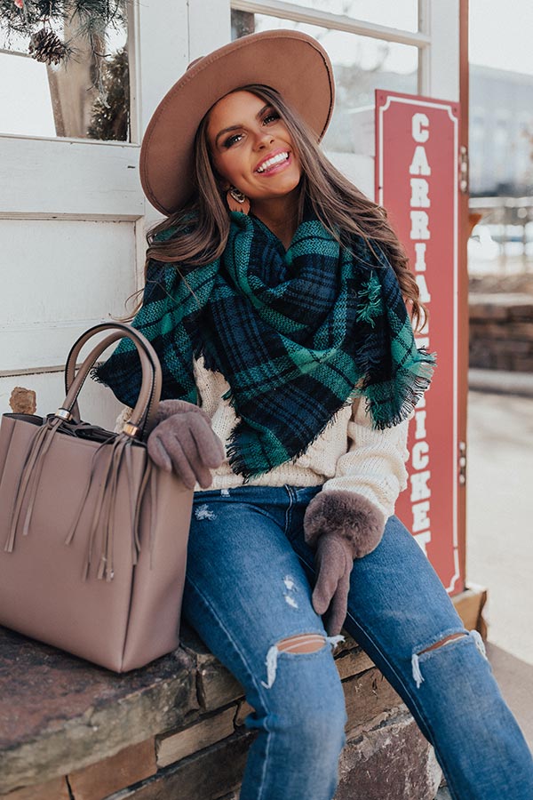 Snow Adorable Plaid Blanket Scarf