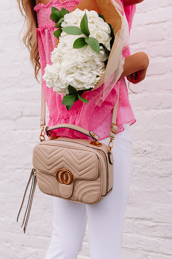 Bryant Park Views Quilted Crossbody In Iced Latte