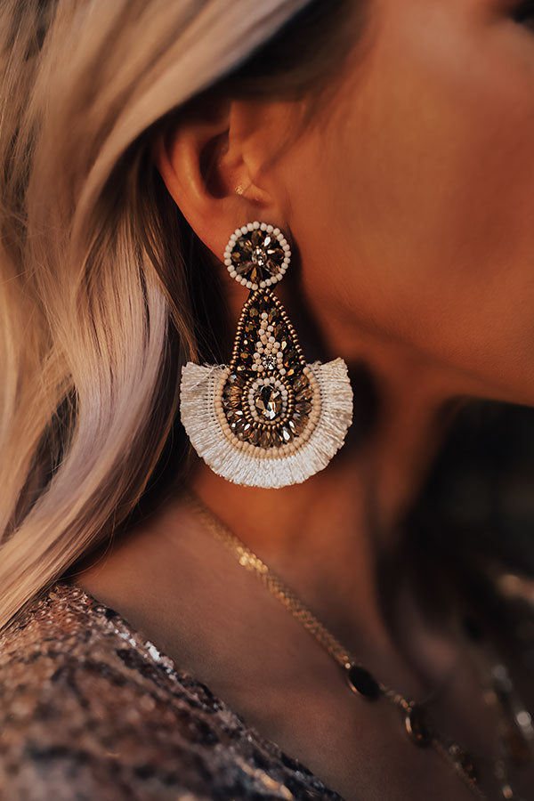 Major Flair Beaded Fan Earrings