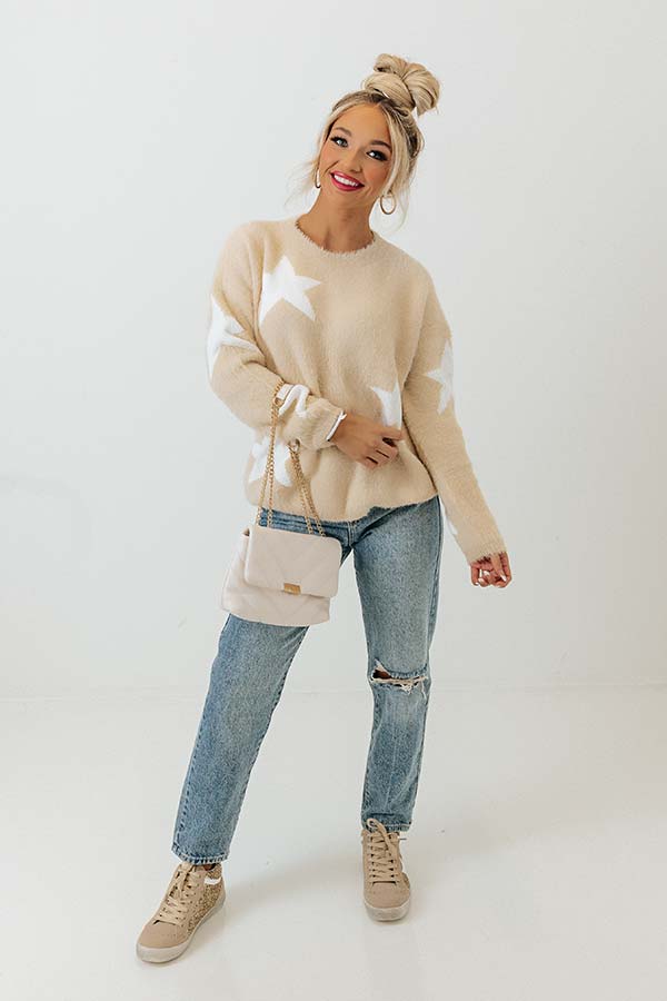 Stargazer Ultra Soft Knit Sweater in Beige