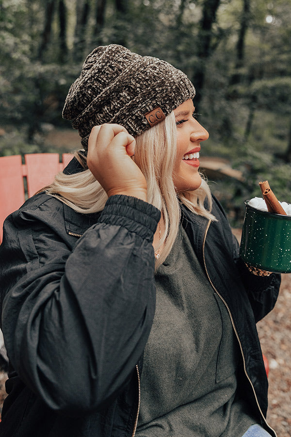 Northern Lights Chenille Beanie in Olive