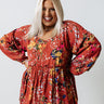 Date With Destiny Floral Babydoll Top In Aurora Red Curves Image - 1