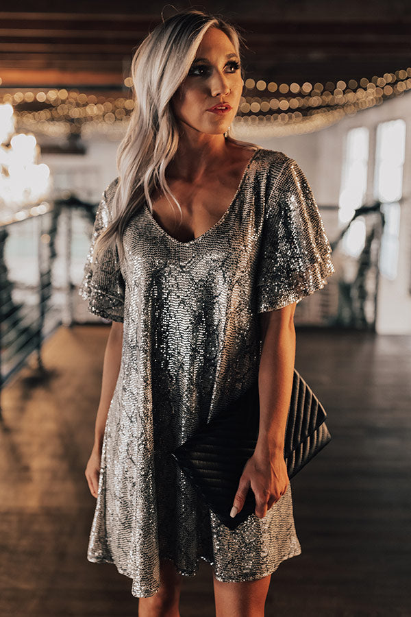 snake print sequin dress Serene Snake Print Sequin Mini Dress