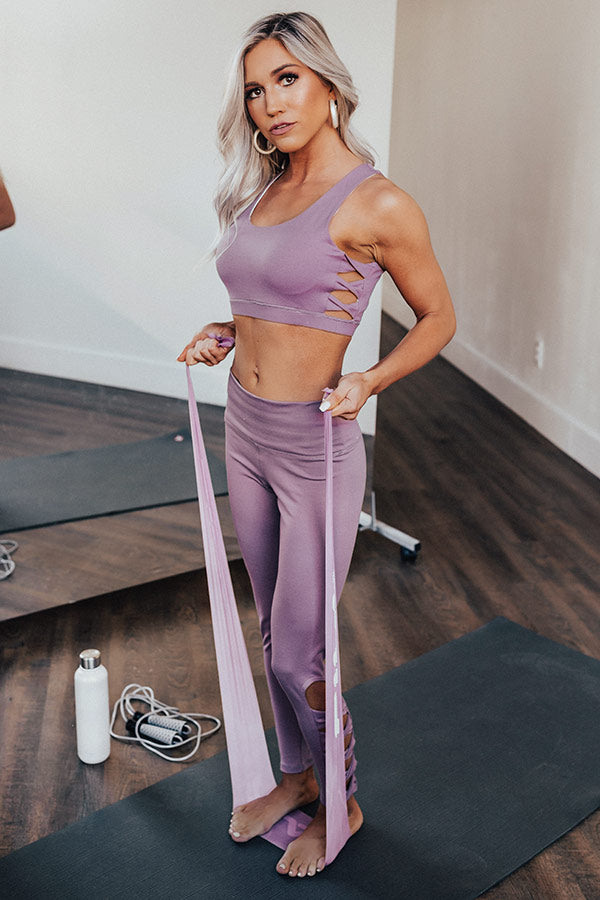 Pilates Then Prosecco High Waist Active Legging in Dusty Purple