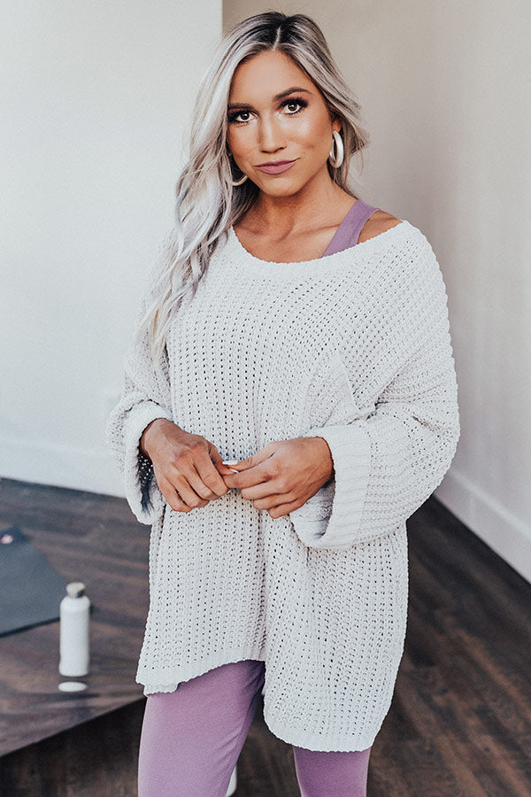 Autumn Bliss Knit Sweater In Grey