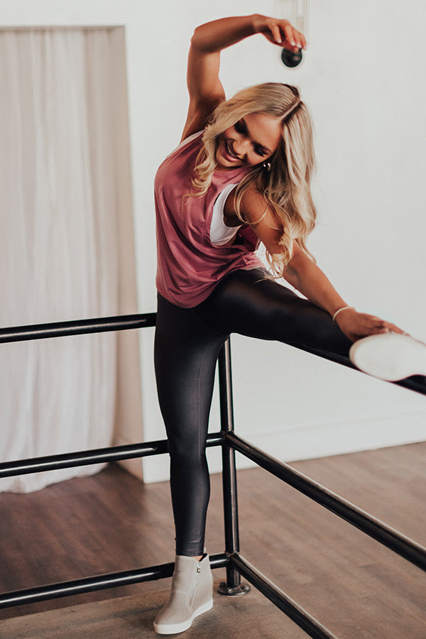 Think Happy Thoughts High Waist Legging in Charcoal