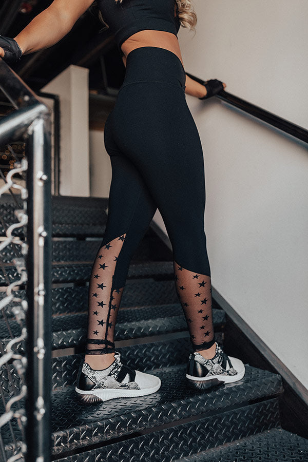 Reach For The Stars Mesh High Waist Active Legging