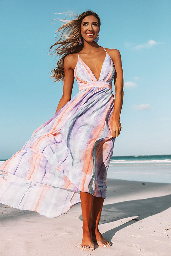 Watercolor Shores Maxi Dress in Lavender Image - 1