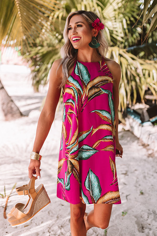 Bliss & Love Shift Dress In Fuchsia