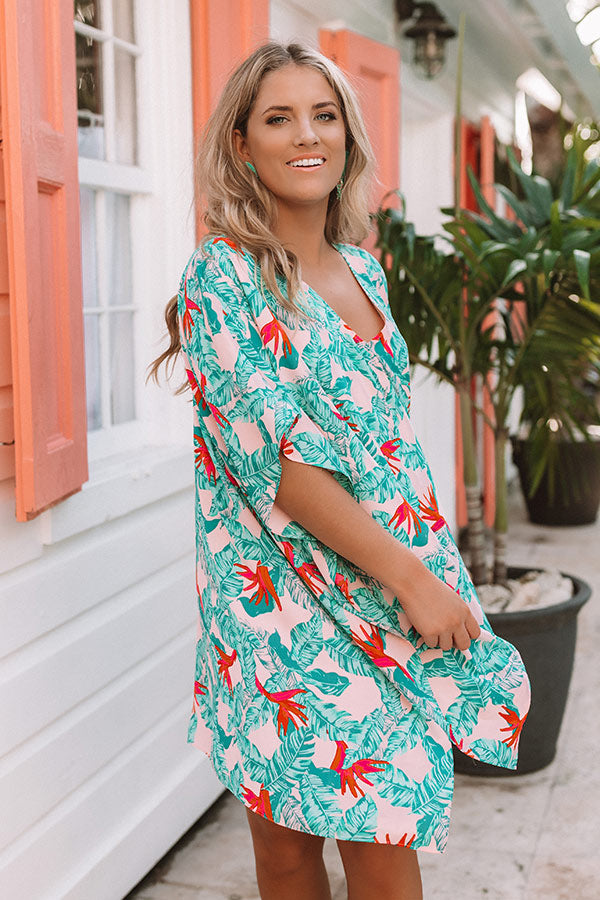 party shift dress Palms Party Embroidered Shift Dress