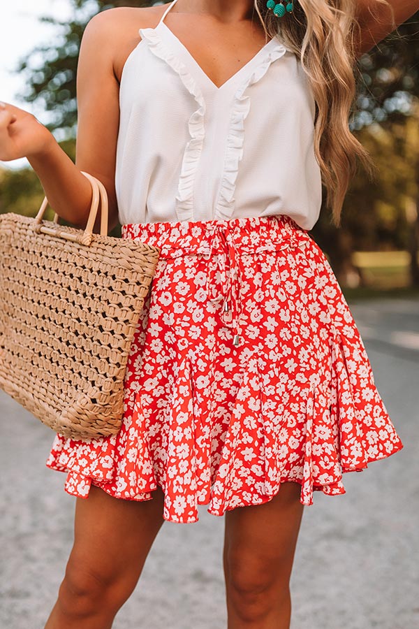 Caribbean Cutie Skort In Scarlet