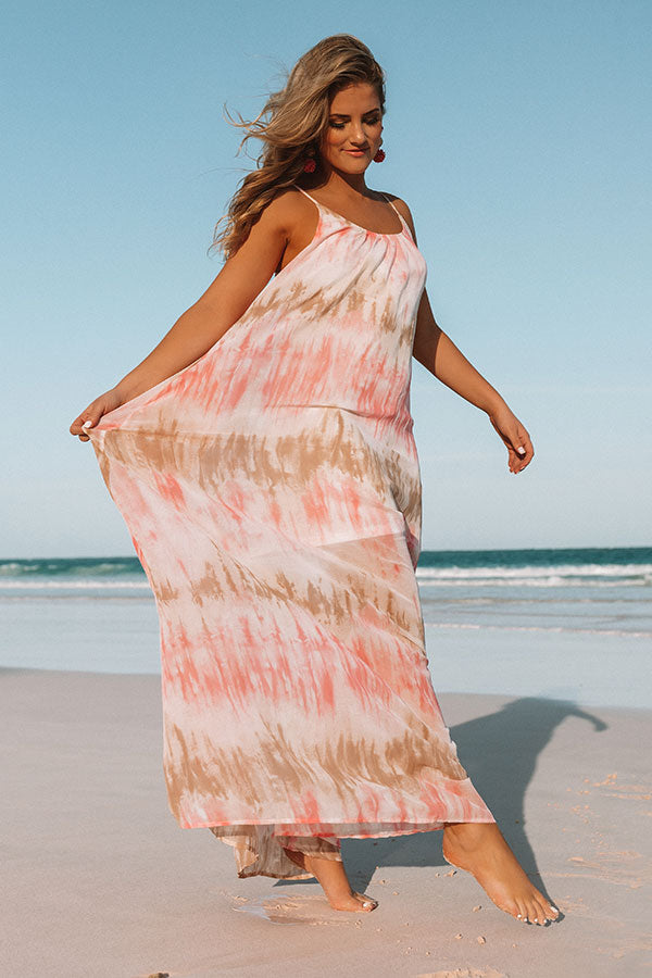 Sippin' At Sunset Watercolor Maxi in Calypso Image - 2
