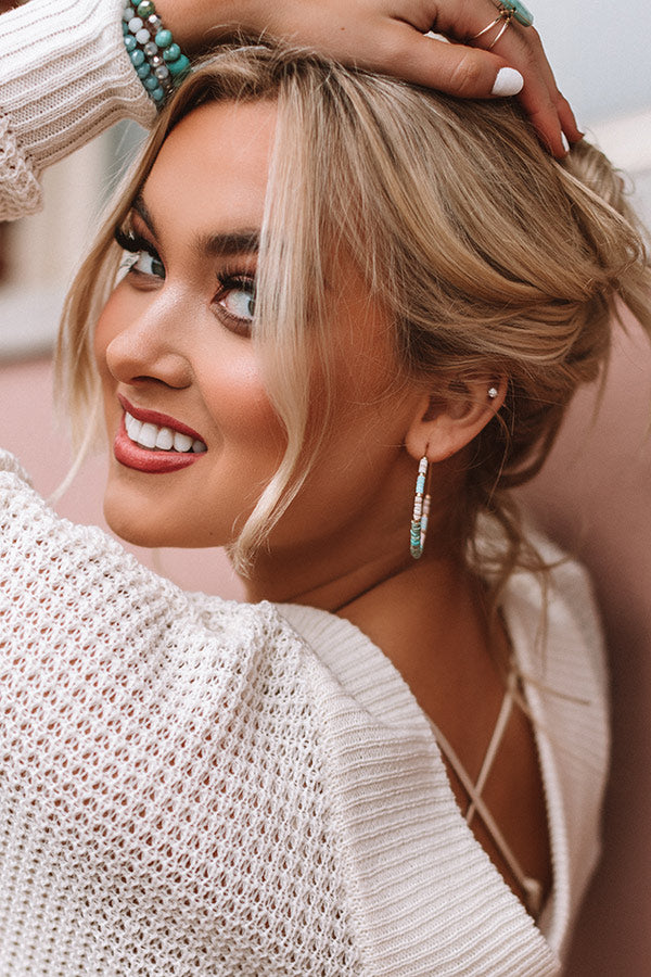 Coconut Grove Hoop Earrings in Ocean Wave