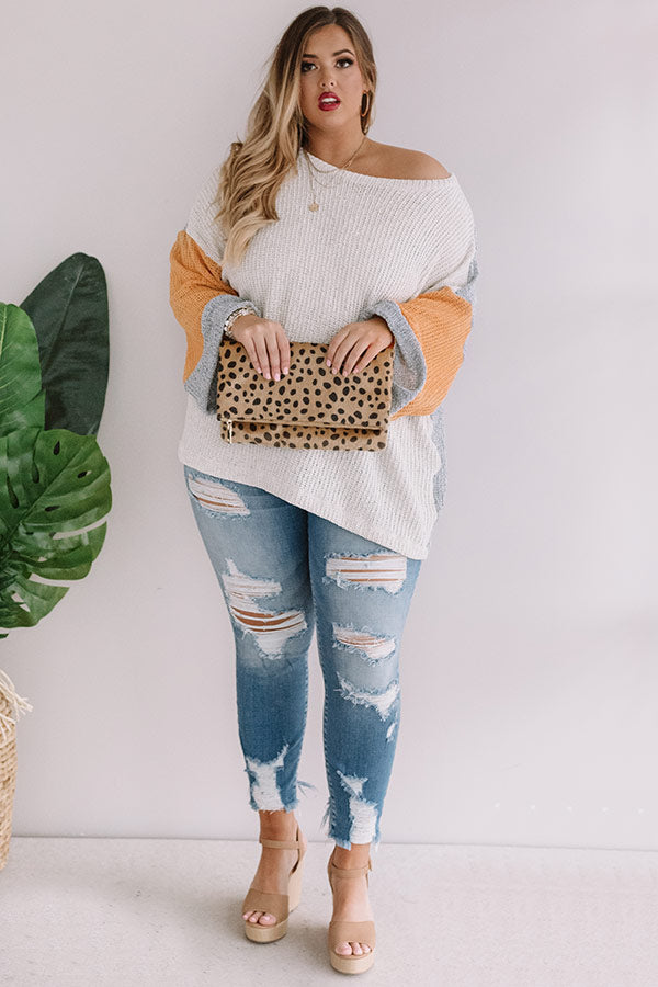 Calm And Carefree Colorblock Knit Sweater Curves Image - 1