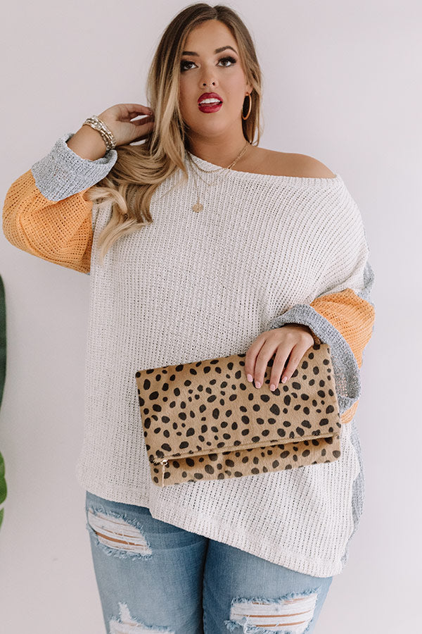 Calm And Carefree Colorblock Knit Sweater Curves Image - 1