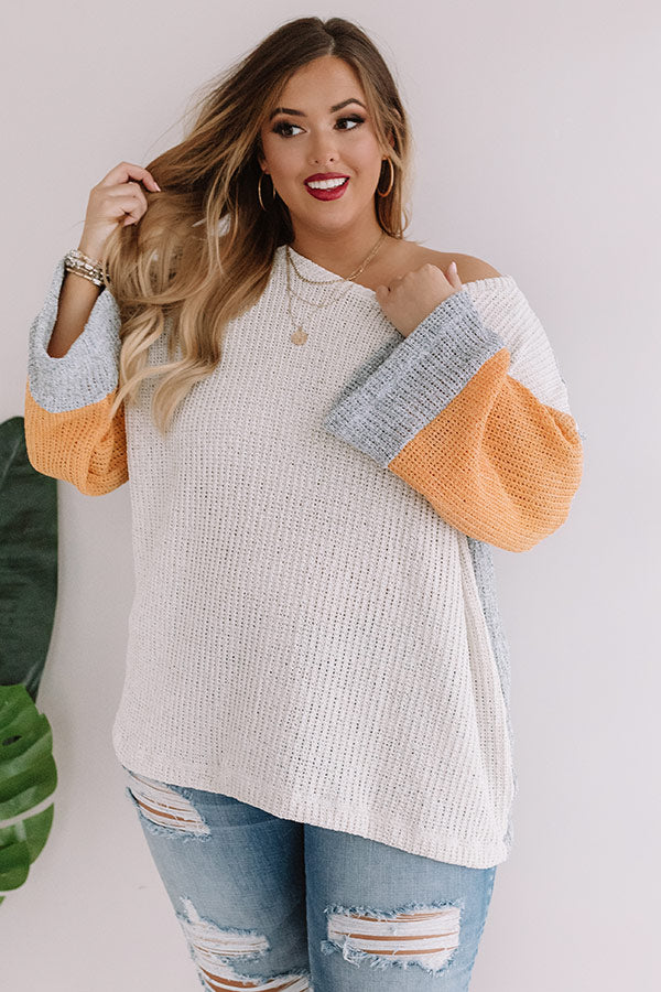 Calm And Carefree Colorblock Knit Sweater Curves Image - 1