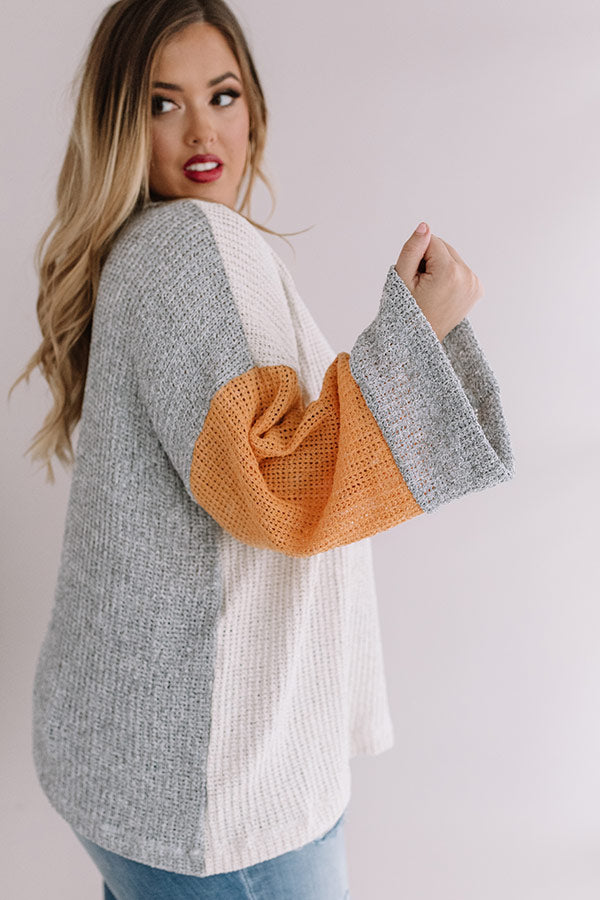 Calm And Carefree Colorblock Knit Sweater Curves Image - 1