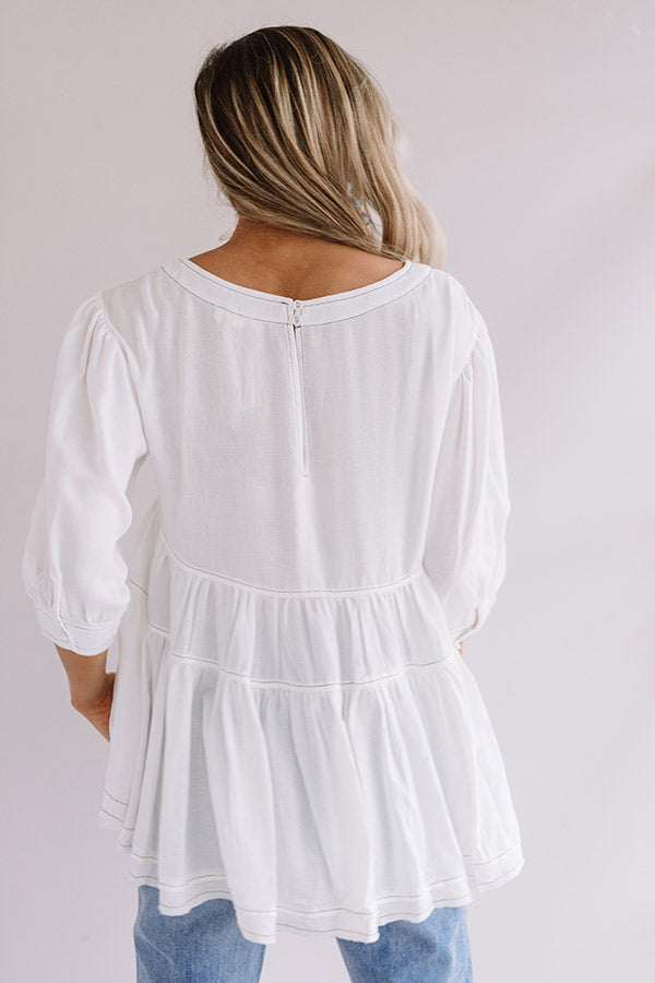 Everlasting Happiness Babydoll Top In White • Impressions Online Boutique