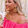 Coral Reef Beaded Earrings In Multi Image - 1