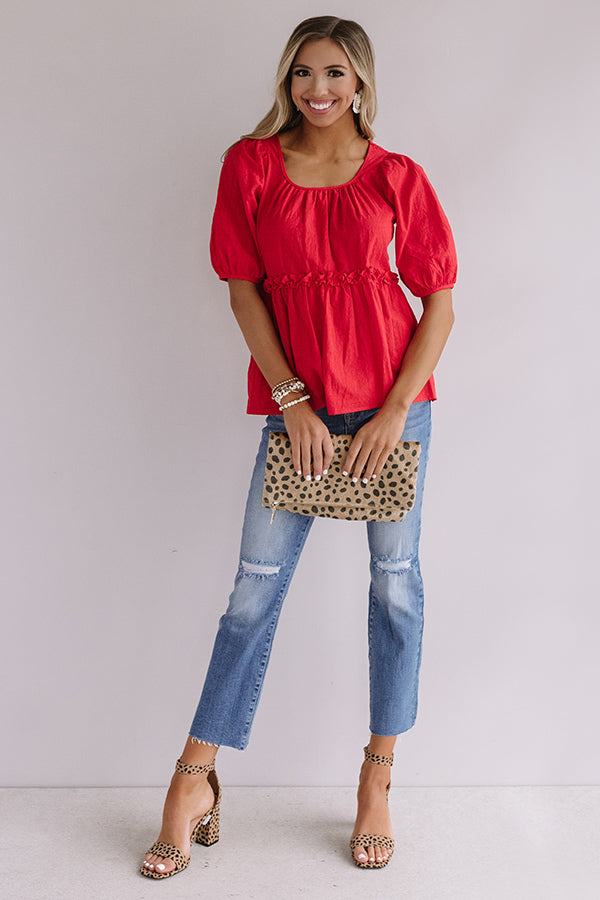 Praise And Prosecco Babydoll Top In Red