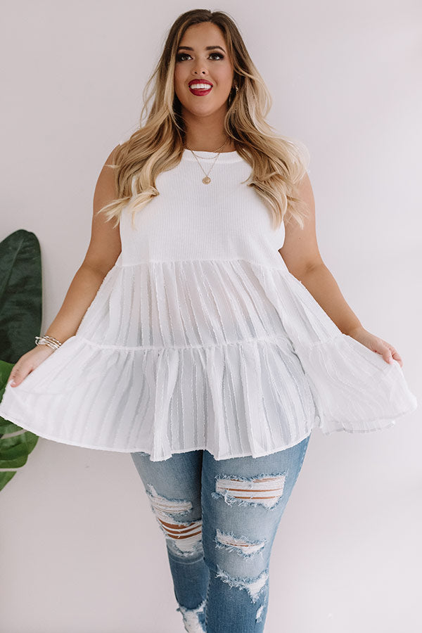 Chic City Girl Babydoll Tunic Top In White  Curves