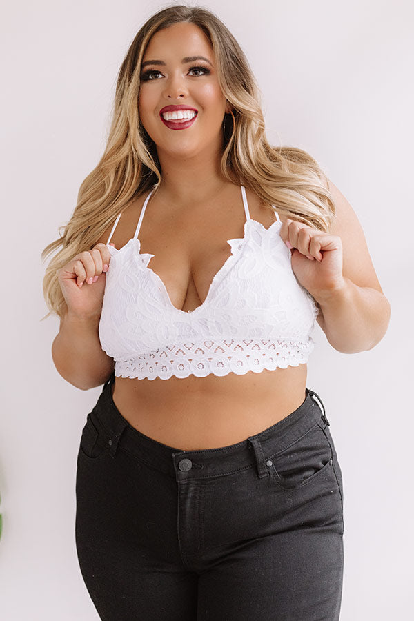 Paris Premier Lace Bralette In White Curves