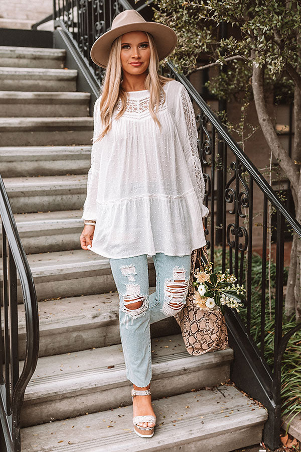 French Fling Lace Tunic Top