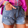 KanCan The Tensley High Waist Shorts In Dark Wash Image - 1
