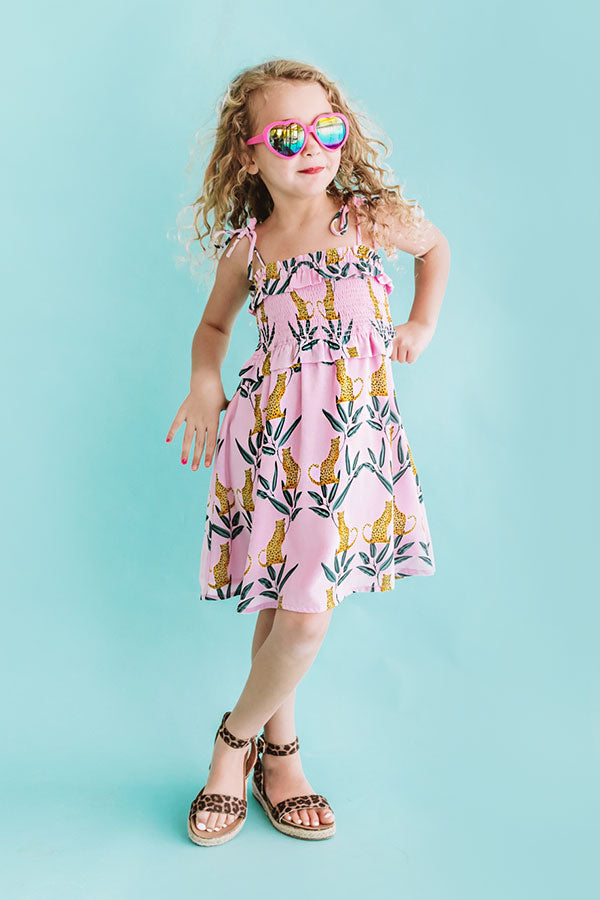 Pools And Palm Trees Children's Smocked Dress