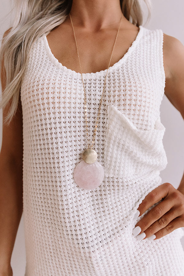 It's The Little Things Semi Precious Necklace In Rose Quartz