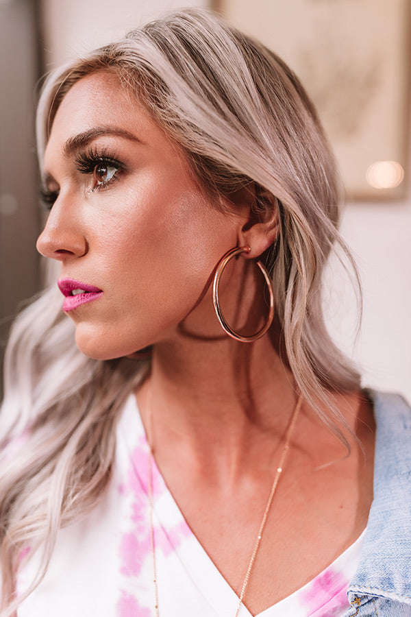 Loosen Up Hoop Earrings In Rosegold