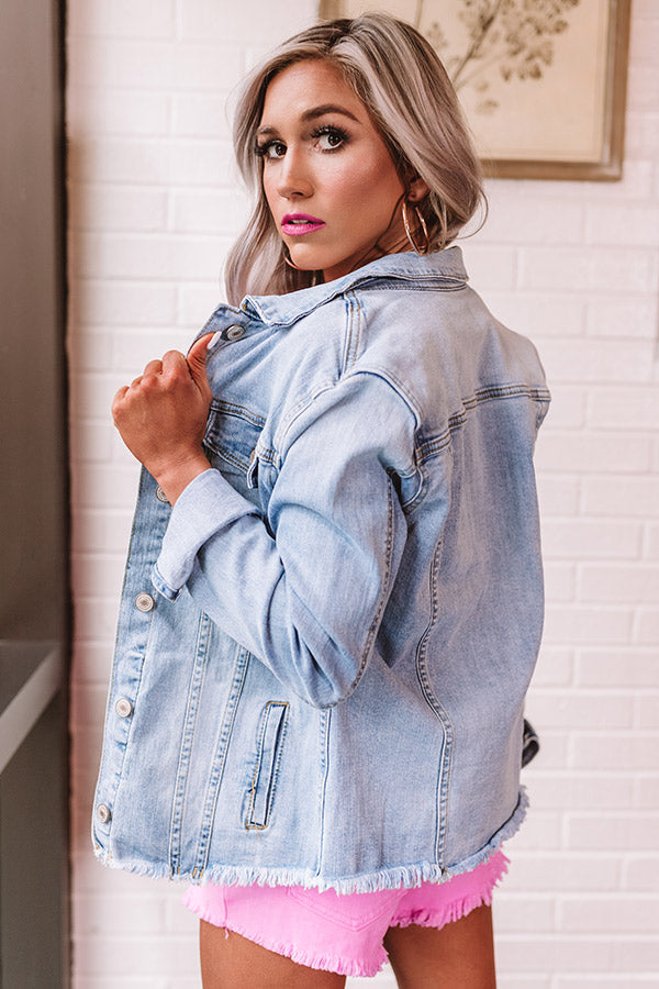 Light Wash Denim Jacket - Classic Jean Jacket - Kendry Collection Boutique