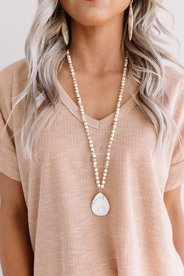 Sea Dive Beaded Necklace In White