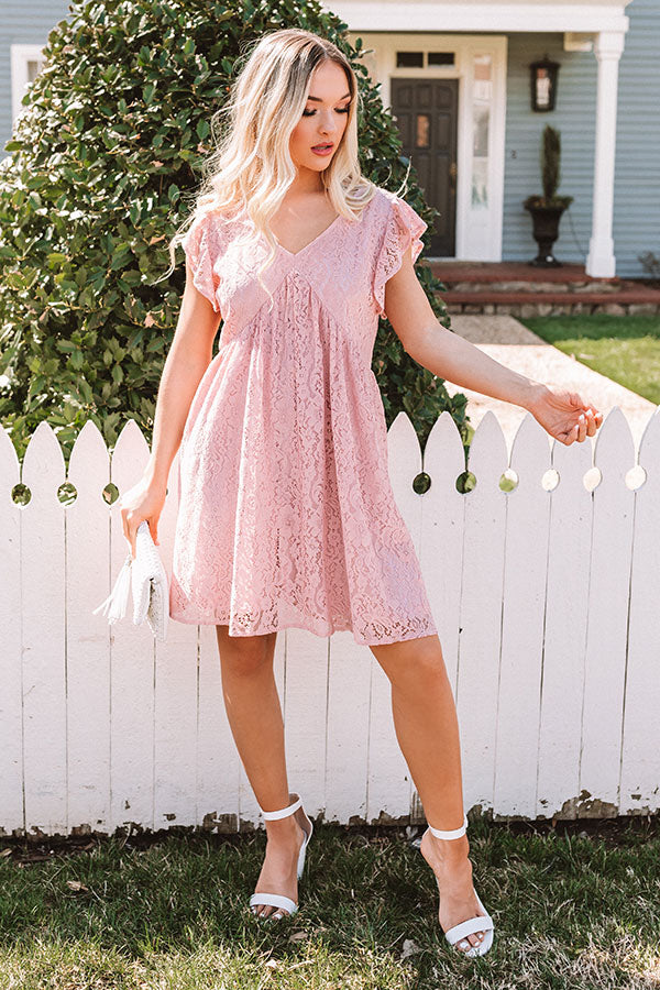 pink lace babydoll dress Tie-Strap Mini Dress - Hot Pink Mini Dress - Lace Babydoll Dress