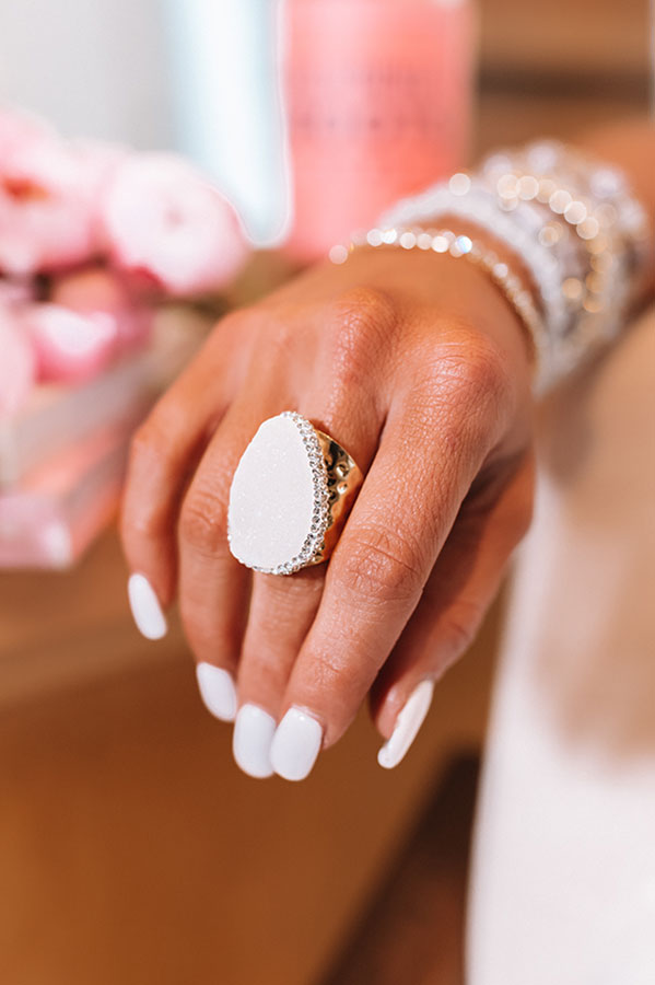 One Wish Away Druzy Ring In White