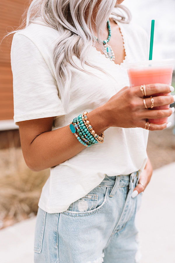 Broadway Beautiful Bracelet Set In Turquoise