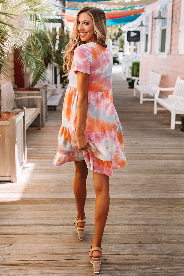 orange and white tie dye dress Orange Tie Dye Gown