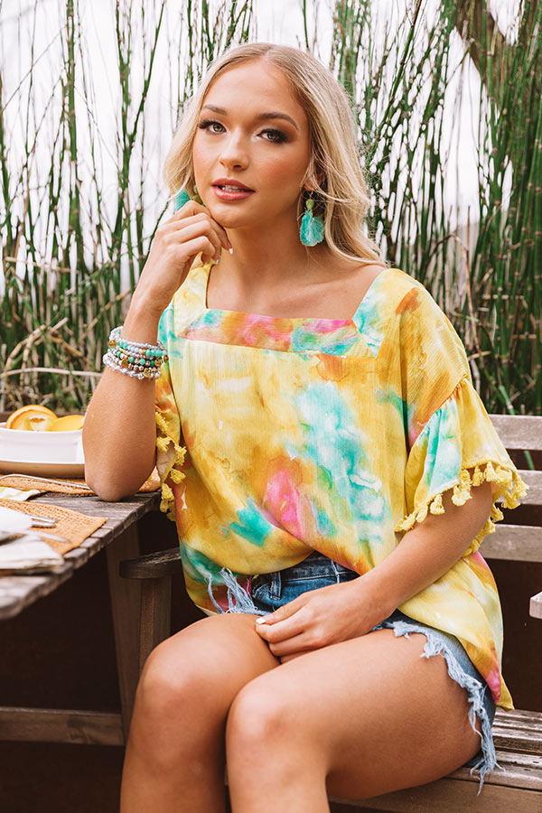 Sun And Fun Watercolor Top Image - 1