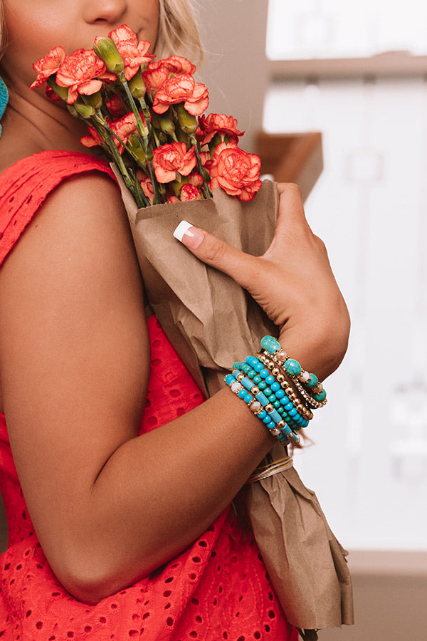 Secret Island Bracelet Set In Turquoise