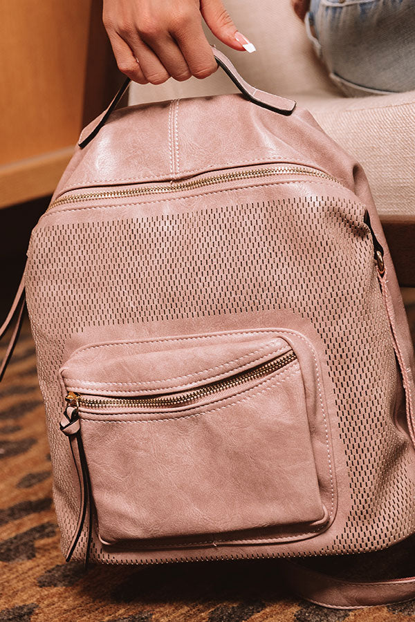 blush leather school backpack The Essential Faux Leather Backpack In Blush
