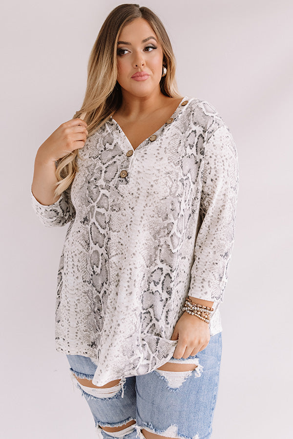 Keep An Eye On Me Snake Print Top Curves