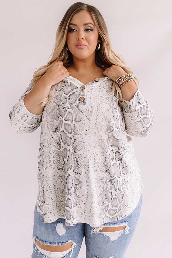 Keep An Eye On Me Snake Print Top Curves