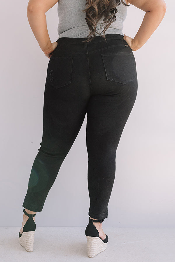 KanCan The Emory High Waist Distressed Ankle Skinny in Black Curves