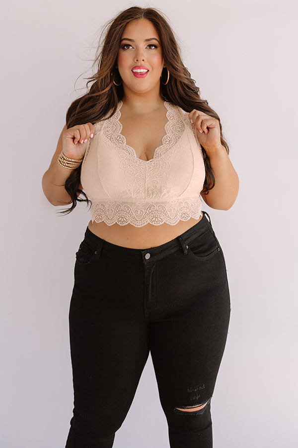 Aruba Kisses Lace Bralette In Peach Curves