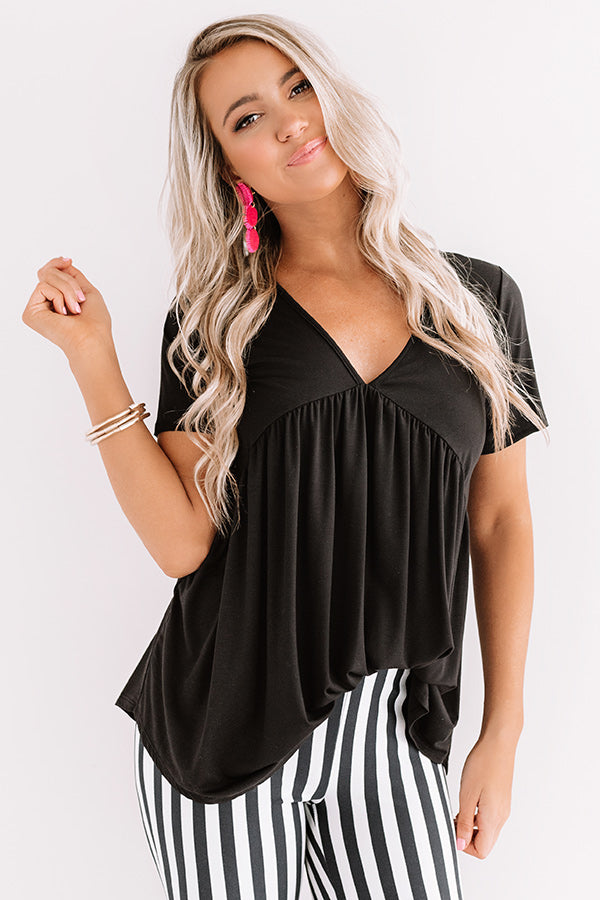 Modern Muse Babydoll Top In Black