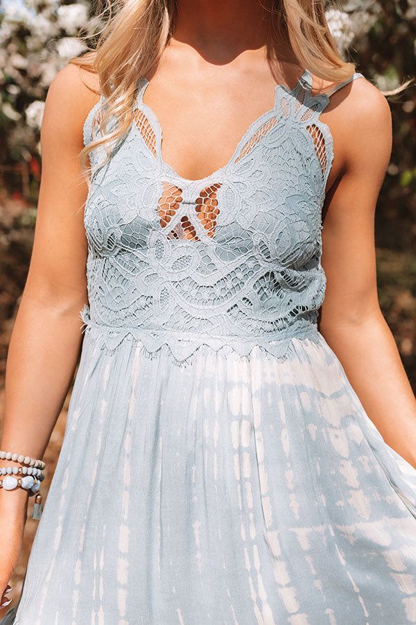 Cayman Isle Cutie Crochet Dress In Airy Blue Cayman Isle Cutie Crochet Dress In Airy Blue